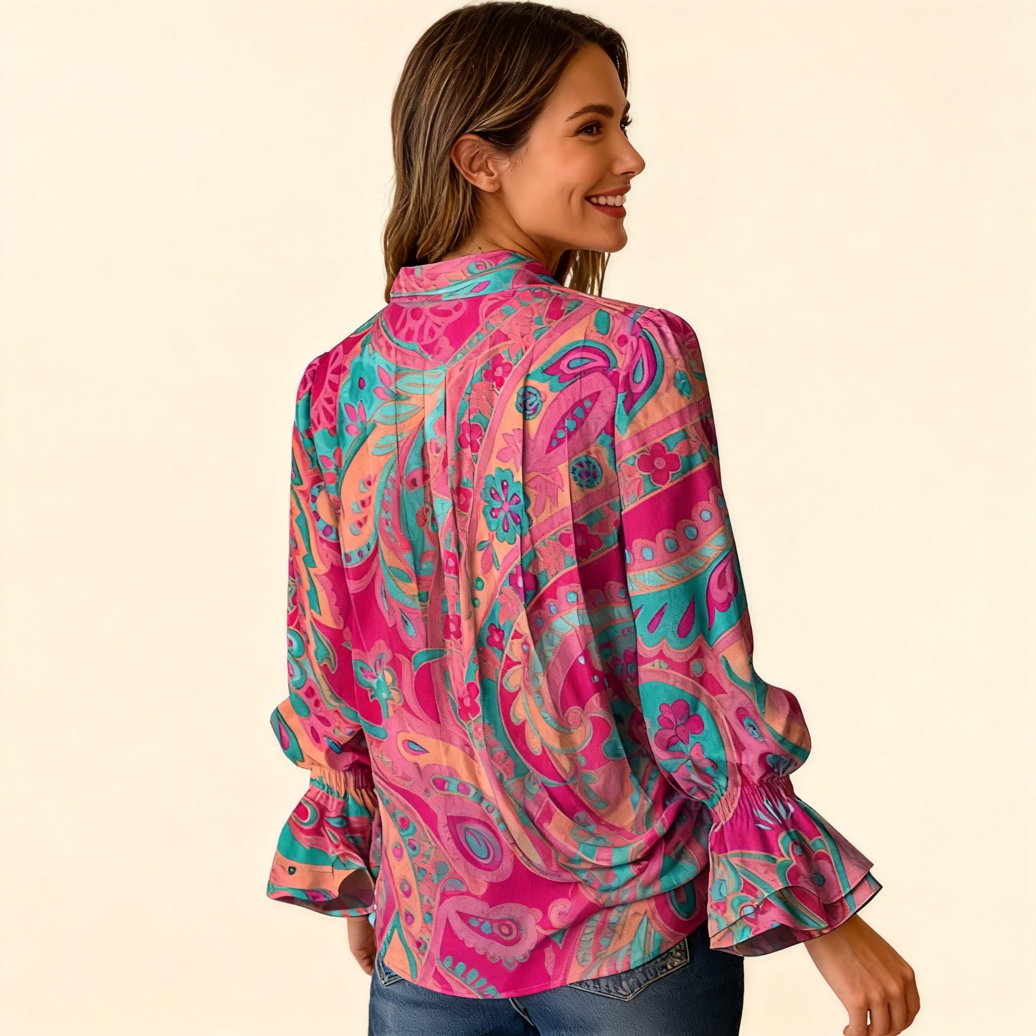 Chemisier À Imprimé Floral Vintage